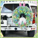 Knitgrip Easter Bunny Butt Wreath DIY Kit Spring Easter Tinsel Garland with LED String Lights Bunny Butt and Ears Wreath Attachment for Craft Front Door Car Spare Tire DIY Outdoor Decoration