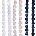 3 Pairs Bra Straps Decorative, White Black Skin Color Elastic Lace Flowers Dress Strapless Replacement Shoulder for Women Girls