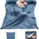 Sleeping Bag Liner Lightweight Compact Sleeping Bag Sack Portable Clean Travel Sheet Camping Sleep Sheet for Backpacking Hotel Hiking (82.7 X 70.9, Mystic Blue)