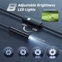 Endoscope Camera with Light, 1920P HD Borescope Tools with 8 Adjustable LED Lights, Endoscope with Semi-Rigid Snake Camera, Inspection Borescope for iOS and Android - 16.4ft Single Lens