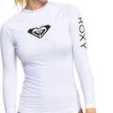 Roxy Womens Fitted Rashguard  UPF 50+, Compression Fit, Swim, Surf, Hiking, Volley, Workout, Yoga, Quick-Dry Swim Shirt (Medium, Bright White)