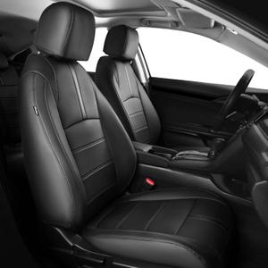 FEINEPRO Seat Covers for Honda Civic Sedan EX-L, EX-T, EX, Touring, Sport 2016-2021, Faux Leather Car Seats Cover Full Set Waterproof Black (60/40 Split Seatback-with Rear Armrest)