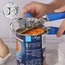 Multi-function Manual Can Opener Bottle Opener, Oversized Hand-held Easy Rotary Knob, Safe Cut Can Opener with Non-Slip Handle, Smoother Cut Sharp Blade for Seniors Kitchen Tool, Blue