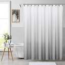 Central Park Grey Ombre Waffle Weave Shower Curtain Water Resistant Decorative Gradient Print Bathroom Spa Hotel Fabric Shower Curtain Liner with 12 Grommets(Cream White/Gray, 70"x72")