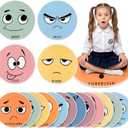 12 Pcs Emotion Recognition Carpet Circle Seats for Classroom Decor, 16 x 16 inches