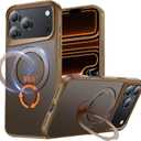 Compatible with iPhone 17 Pro Max Case, with 360 Magnetic Stand [Compatible with MagSafe] [Military Drop Protection] Shockproof Translucent Matte Case for 17 Pro Max 6.9", Desert Titanium