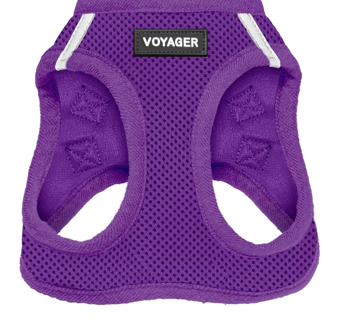 Pet Supplies Voyager Step-in Air Harness - All Weather Mesh, Reflective, No Pull Harness for Dogs, Cats - Secure with Hook & Loop Fastener, Buckle, Double D-Rings - Purple, S