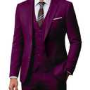 Mens Suits Big and Tall 3 Piece Plum Business Wedding Suits Tuxedos Groomsmen Prom Blazer Jacket Vest Pants Men Suit Set 6XL
