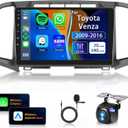 Car Stereo for Toyota Venza 2009-2016 [2+64G] Wireless Carplay/Android Auto,Android13 Car Stereo 9Inch Touch Screen GPS WiFi EQ 28UI DSP Bluetooth FM/RDS Mirror Link SWC+Backup Camera for Venza Radio