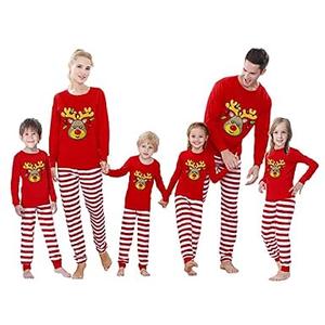 Benaive Matching Family Christmas Pajamas Set Holiday Pjs for Women Men Sleepwear (Multicolor, Reindeer, 6)