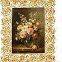 5x7 Picture Frames, Vintage Photo Frame with Glass Front, Rose Ornate Antique Picture Frame for Tabletop Wall Hanging, Resin Pictures Display Frame for Home Decor