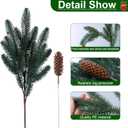 Ivydale 17Pcs Faux Pine Branches Norfolk Stem for Christmas Decoration, Artificial Greenery Plants Pine Needles with Pinecones for Table DIY Home Winter Indoor Vase Real Touch Christmas Decorations