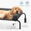WESTERN HOME Cooling Elevated Dog Bed for Large Dogs, Portable Indoor & Outdoor Raised Dog Bed with Breathable Mesh, Chew Proof Pet Hammock Cots with Removable and Waterproof Bolsters