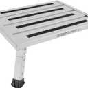 Adjustable Height Aluminum RV Step, Stable Foldable Platform Step Stool, Supports Up to 1,000 lb, Non-Slip Rubber Feet and Platform Mat, Easy to Carry (Silver)
