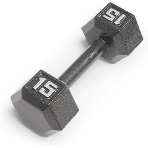 Marcy 15lb Cast Iron Hex Dumbbell, Single, IV-2015
