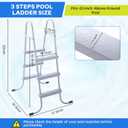 Threlaco 42 Inch Above Ground Pool Ladder 3 Step Steel Frame Swimming Pool Entry Exit Ladder Non Slip Metal Frame Steps, Weight Capacity 300lbs(Grey)