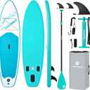 Inflatable Stand Up Paddle Board - Upgraded Glue-Free Hot Melt Technology, Long Service Life, 10'6", Anti-Slip EVA Deck, Full SUP Accessories, Included for Adults Youth All Skill Levels