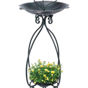 VCUTEKA Bird Bath with Flower Planter Pedestal, birdbath for Outdoors with Lotus, 33" Height Vintage Bird Baths for Garden Yard Patio Lawn Decor
