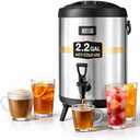 Insulated Beverage Dispenser with Spigot,2.2 Gallon/8L Coffee and Drink Server,Non-electric Thermal Hot and Cold Beverage Dispenser for Juice Chocolate Tea Milk