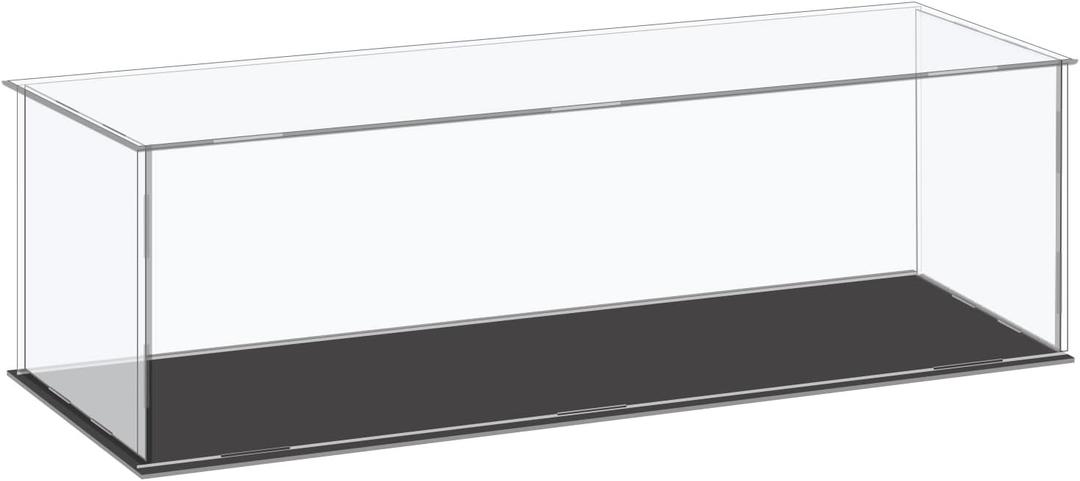 MECCANIXITY Acrylic Display Case Plastic Box Cube Storage Box Clear Small Assemble Dustproof Showcase 14.1x4.3x4.1 Inch for Collectibles Items