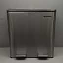 SONGMICS Trash Can, 2 x 10.6 Gallon (2 x 40 L) Garbage Can for Kitchen, with 15 Trash Bags, 2 Compartments, Plastic Inner Buckets and Hinged Lids, Airtight, Silver and Black