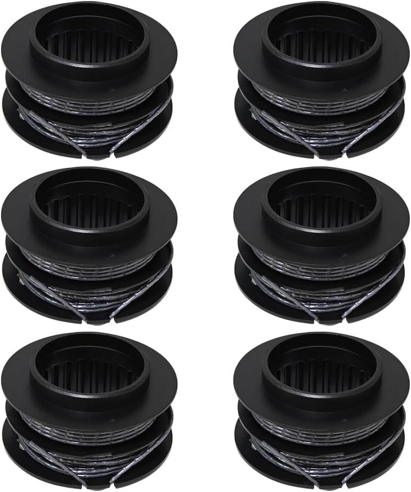 6PC Replacement Spool Spooled Trimmer Line For Greenworks 40V 15" Straight Shaft String Trimmer 2111802, 80V 16" Cordless String Trimmer 2100102,2102602,ST80L210,ST80L00,GST80321,ST80L2510,STBA80L210
