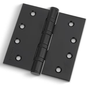 Haidms 304 Stainless Steel Matte Black 4'' Door Hinges for Exterior Doors Ball Bearing Door Hinges 4in x 4in with Square Corners, Heavy-Duty, 3PACK