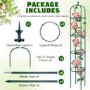 Tandefio 4 Pack 6 ft Garden Obelisk Trellis for Climbing Plants Outdoor Rustproof Rose Trellis Metal Plant Trellis Support Tower Obelisk Garden Trellis for Clematis Vine Jasmine Support Outdoor Indoor