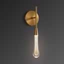 15in Teardrop Wall Sconces Gold Raindrop Sconce Ambient Accent Wall Lighting Bedroom Luxury Crystal Raindrop Wall Light for Living Room Brass Teardrop Sconces, Glass Vanity Light, Bulb Included