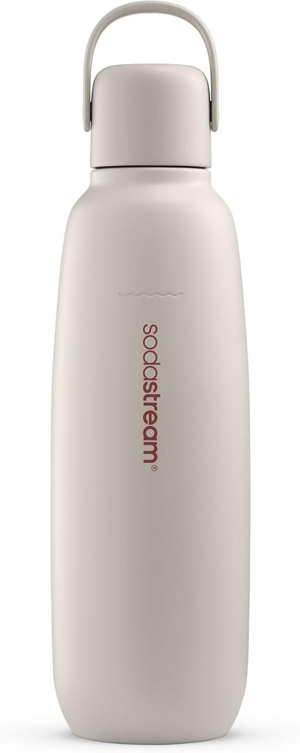 Sodastream Fizz & Go Cool - All Metal Bottle (Sand) Carbonating Bottle Capacity, 0.9L