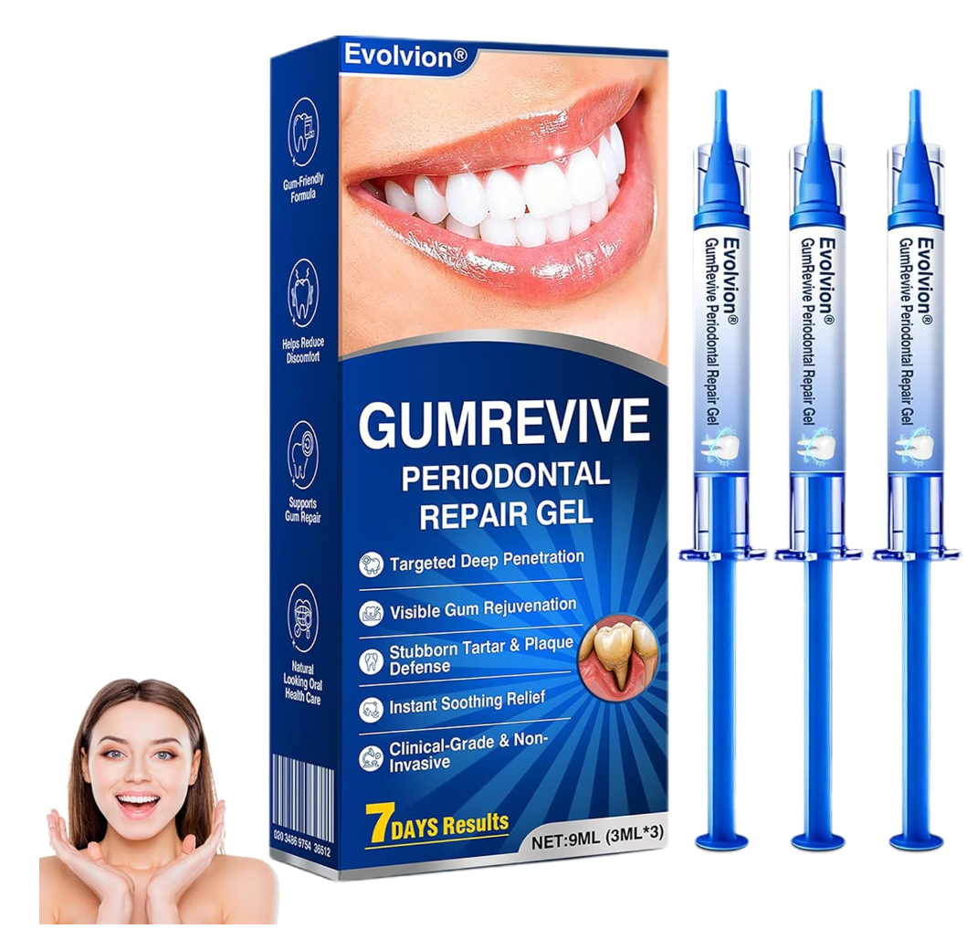 Evolvion GumRevive Periodontal Repair Gel, 2026 New Professional Teeth Restoration Gel, Alcohol & Peroxide Free, Fresh Mint Flavor, Color Correcting, Natural Plant Extract, Gentle Oral Care (1 Pack)