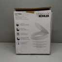 KOHLER 25875-0 Hyten Elevated Quiet-Close Elongated Toilet Seat, Contoured Seat with Grip-Tight Bumpers, Quick-Attach Hardware, White