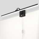 Plug in Bathroom Vanity Light Picture Light Vanity Lights for Bathroom LED Bar 35" 6000K 16W Touch Dimming Matte Black Wall Sconce for Living Room, Bedroom, Hallway, Cabinet & Porch