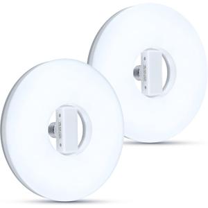 2 Pack 60W Flat Light Bulb, 8.5INCH 6500K Ultra Thin Flat LED Light Bulb with Folded E27 Base for Home Lighting, Garage, Workshop, Basement