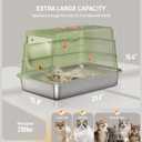 Stainless Steel Cat Litter Box with Lid, XL Large Enclosed, Green, 
Product Dimensions	23.62"L x 15.75"W x 15.35"H
Item Weight	6.4 pounds