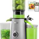 Cold Press Juicer - Wide Mouth Feed Chute with Self Feeding Design - Slow Masticating Juicer for Vegetables and Fruits - Juice Extractor Machine High Juice Yield - Easy to Clean & Assemble