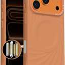 ORNARTO Vortuxe for iPhone 17 Pro Max Case 6.9" | 2X MIL-STD Protection | Camera Button Control | Compatible with MagSafe | Sleek Aesthetic Liquid Silicone Phone Cover | Autumn Orange