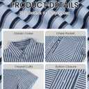 Womens Striped Button Down Shirts Casual Collared Short Sleeve Blouses Tops (XL)