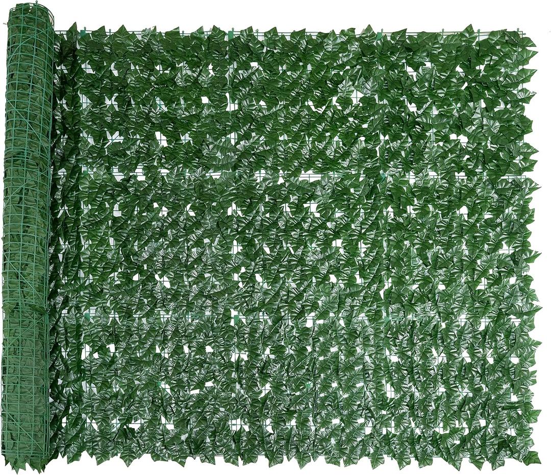 Bybeton Artificial Ivy Privacy Fence Screen - 60" X 120" UV-Anti Fake Leaves Vines - Patio Balcony Privacy, Garden, Backyard Greenery Wall Decor