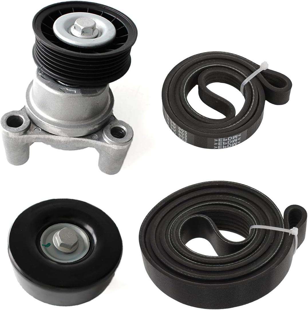AUCERAMIC 90K-39083A Serpentine Drive Belt Tensioner Pulley Assembly Fit 2009-2014 Chevrolet Express Silverado Suburban Tahoe GMC Savana Sierra Yukon Cadillac Escalade Hummer H2 H3 12609719 12554027