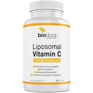 Liposomal Vitamin C, Healthy Immune System, Supports Heart Health, Enhanced Energy Level, Antioxidant Properties, 1400mg Per Servings, 180 Capsules