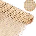 14" Width Cane Webbing 2Feet, Natural Rattan Webbing for Caning Projects, Woven Open Mesh Cane for Furniture, Chair, Cabinet, Ceiling