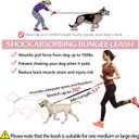 Hands Free Dog Leash Bungee Retractable Dog Running Waist Leash for Running Walking Jogging Training Hiking with Medium to Large Dogs, Adjustable Waist Belt Pouchouch, Reflective Stitches, Dual Handle