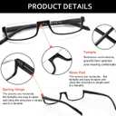 Kerecsen Half Frame Reading Glasses for Men & Women, Lightweight Comfort-Fit Design with Spring Hinges
