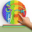 Montessori Sensory Activity Board, Kid's Sensory Integration Trainer,Calming for Anxiety, ADHD & Autism,Rainbow Colors,Round