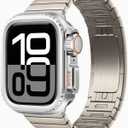 Bisikor 2 in 1 Metal Case Compatible with Apple Watch Series 11/10 46mm, Rugged Shockproof Metal Bumper Case with Back Cover for iWatch 46mm (Silver)