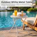 TeoKJ Folding Outdoor Side Tables, HDPS Small Patio Table