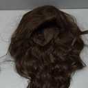Mens Brown Wig Long Wavy Brown Male Wig Shoulder Length Unisex Wig Heat Resistant Synthetic Hair Cosplay Party Costume Wig