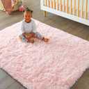 Ophanie Pink Rug for Bedroom Girls, Kids Fluffy Kawaii Fuzzy Furry Shag Area Rug, Cute Plush Soft Shaggy Bedside Indoor Floor 4x6 Carpet for Teen Nursery Dorm Home Room Decor Aesthetic