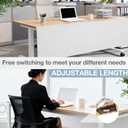 Tegeme 48'' Under Desk Privacy Panel with Cable Management Net Desk Skirt Self Adhesive Modesty Panel with Cord Organizer Pockets for Office Home Standing Workstation(White)
